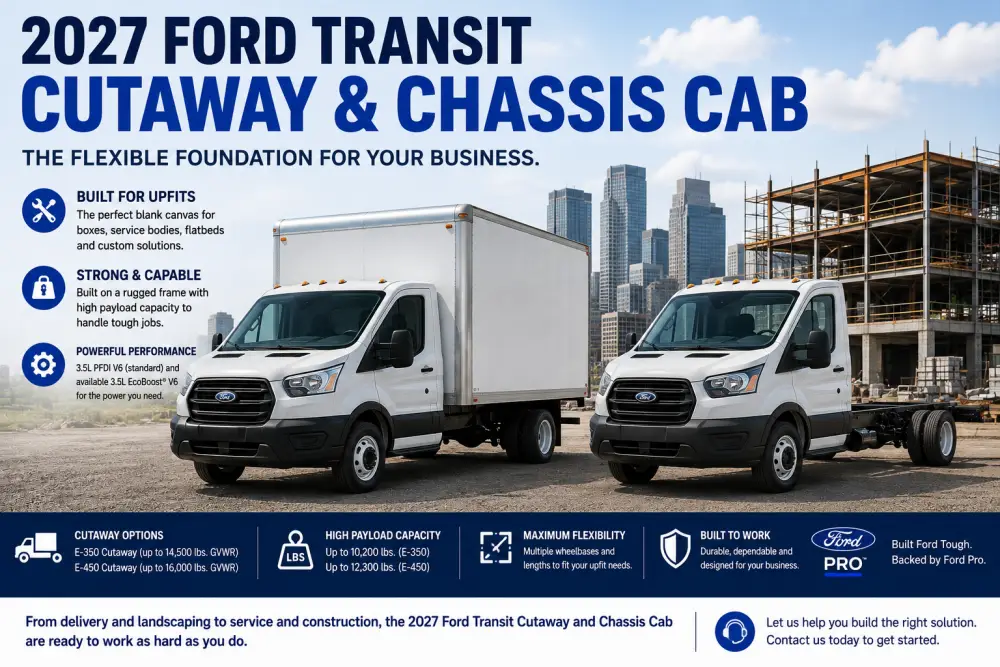 2027 Ford Transit Cutaway and Chassis Cab for commercial upfits and business applications