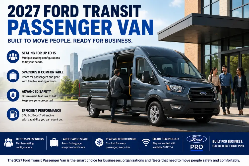 2027 Ford Transit Passenger Van for business and commercial passenger transportation