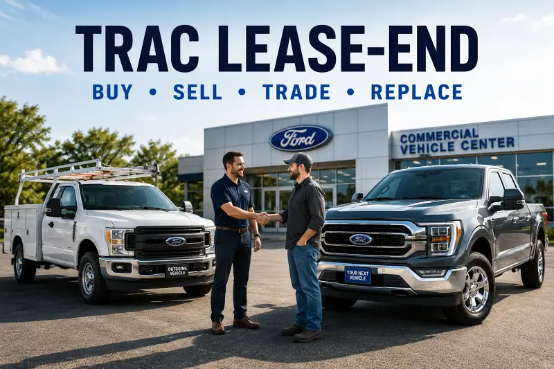 TRAC lease end-of-term options showing buy, sell, trade or replace a commercial vehicle