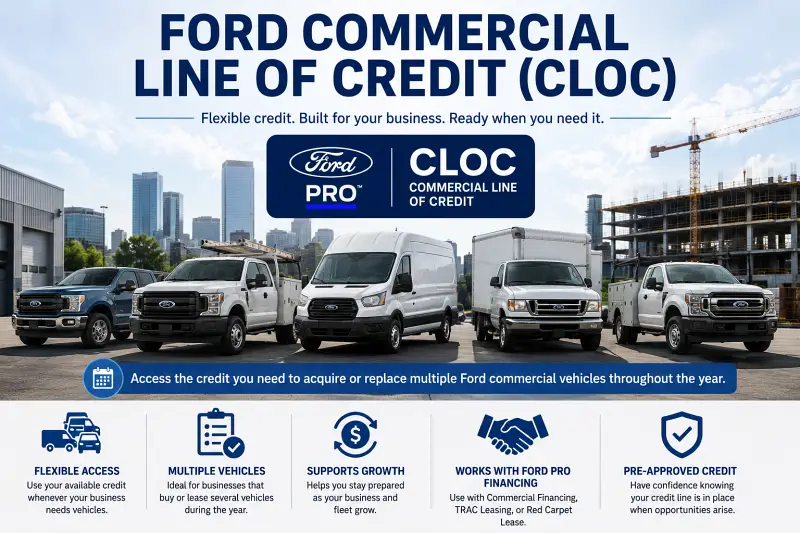 Ford Commercial Line of Credit CLOC for businesses acquiring multiple Ford commercial vehicles