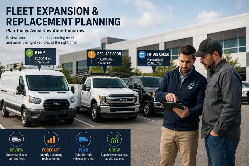 Ford commercial fleet expansion and vehicle replacement planning for businesses