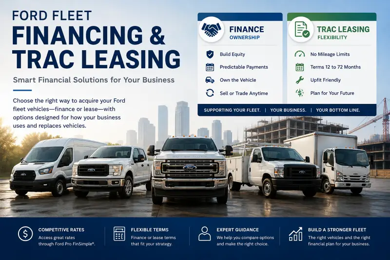 Ford fleet financing and TRAC leasing options for commercial vehicles