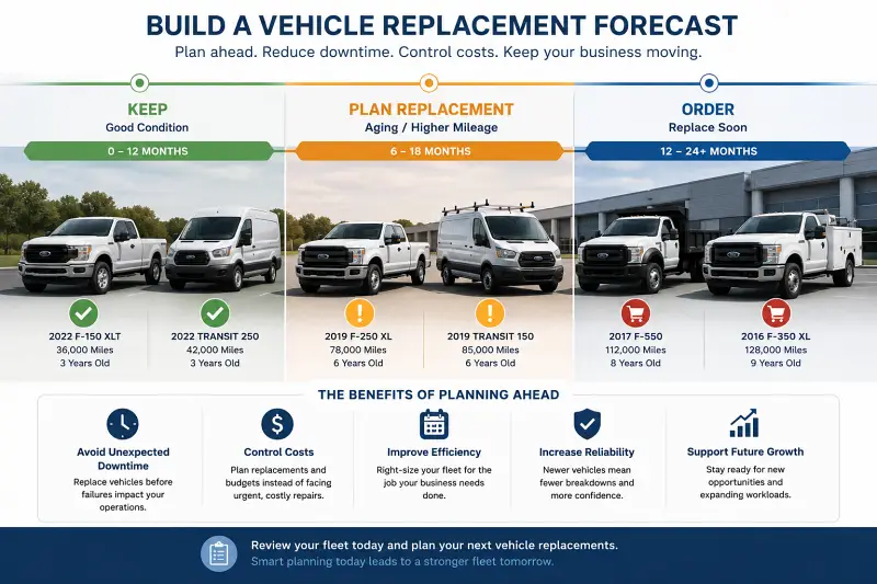 Ford fleet vehicle replacement forecast for commercial vehicle planning