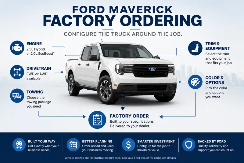 Ford Maverick factory ordering options for business fleets