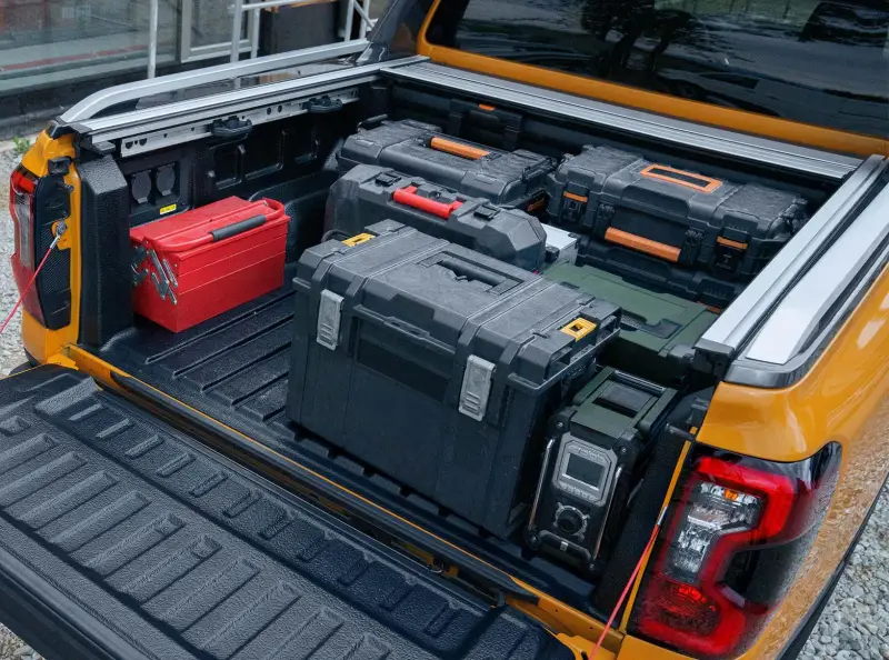 Ford Ranger pickup bed for tools and work equipment