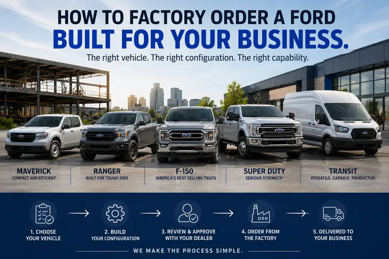 Ford commercial trucks and vans for business factory ordering