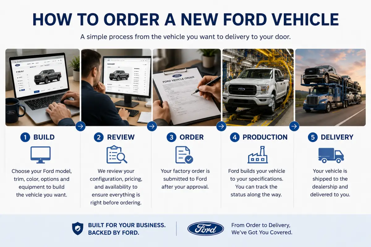 How to Order a New Ford Vehicle – Factory Ordering Process How to order a new Ford vehicle from build and review through factory production and delivery