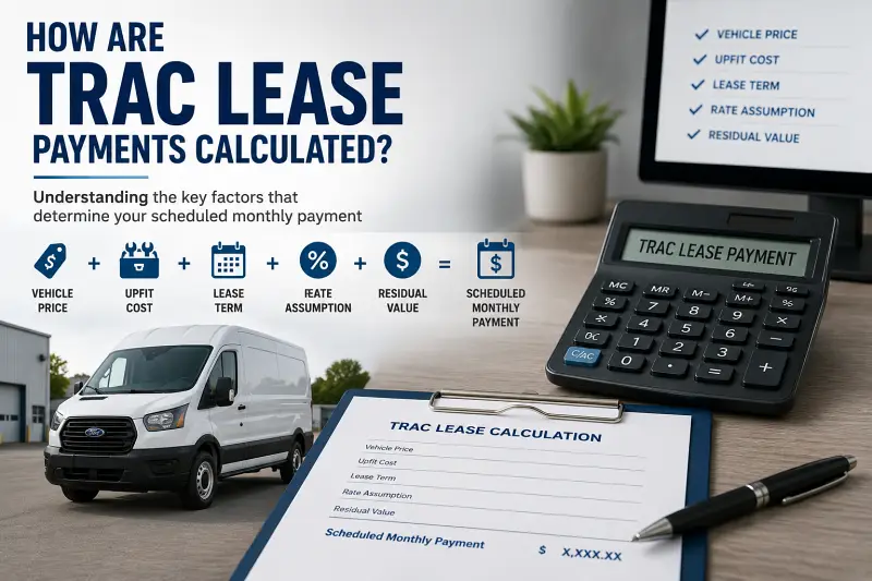 How Are TRAC Lease Payments Calculated? How TRAC lease payments are calculated using vehicle price, upfit cost, lease term, rate and residual value